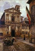 Arturo Ferrari Church of Santo Stefano in Borgogna in Milan Germany oil painting artist